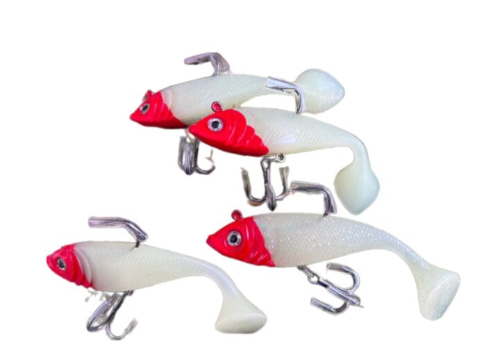 Mồi Mềm Ashino Cá Đầu Đỏ Phát Sáng có kèm lưỡi 3 tiêu, 1 vỉ 2 con. - Ảnh 2