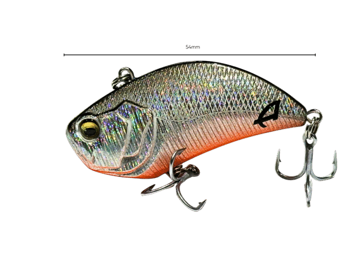 Mồi Cá Giả Kèm Lưỡi Câu ASHINO LEVEL VIB – Màu Đen Bạc Cam ánh kim - Ảnh 2