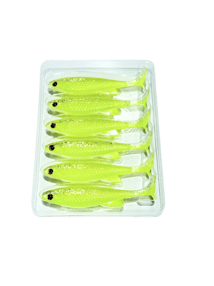Mồi mềm IKA  cá màu vàng neon phát sáng, không kèm lưỡi câu. - Ảnh 3