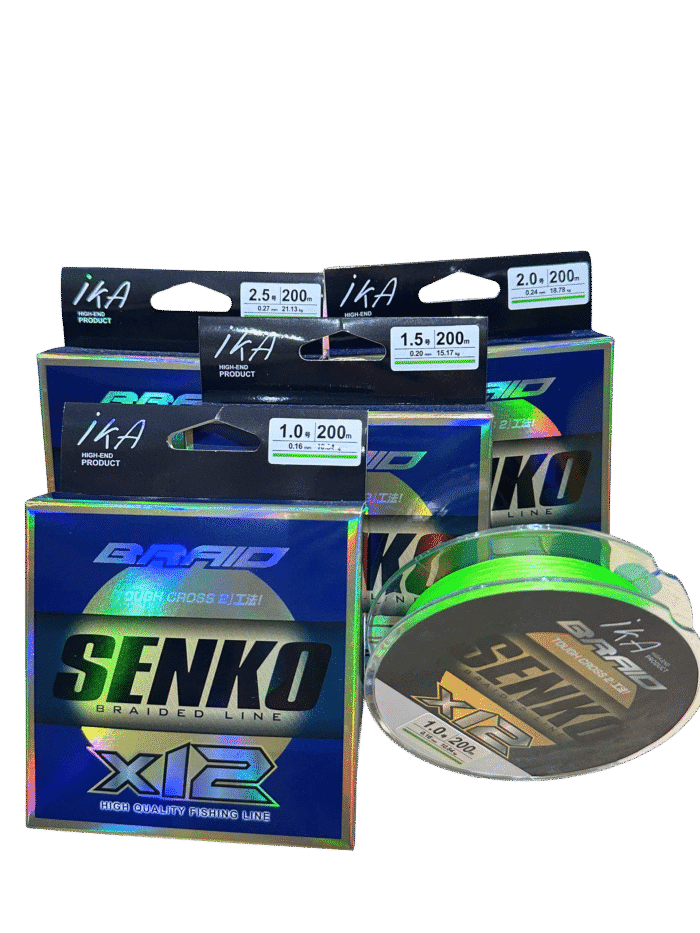 Dây Ika Senko (1) Dây PE IKA SENKO X12 Lõi X12 Dài 200m Chất Lượng Cao Siêu Bền Ra Dây Mượt Chịu Tải Cao Cho Câu Cá Chẻm Mú - Ảnh 1