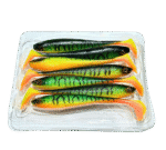 Mồi mềm IKA  Cá sọc tông màu xanh – vàng – cam neon rực rỡ, không kèm lưỡi câu. - Ảnh 4
