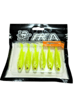 Mồi mềm IKA  cá màu vàng neon phát sáng, không kèm lưỡi câu.